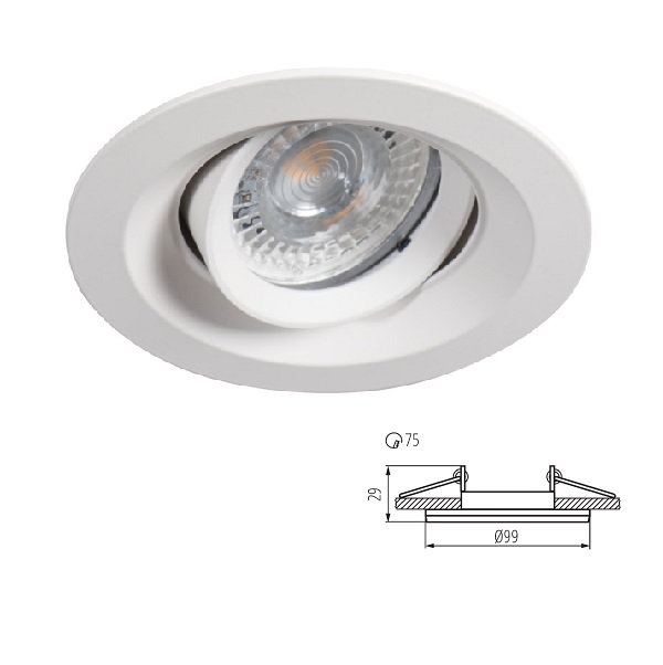 Faretto Incasso Bianco Orientabile Diam. 75